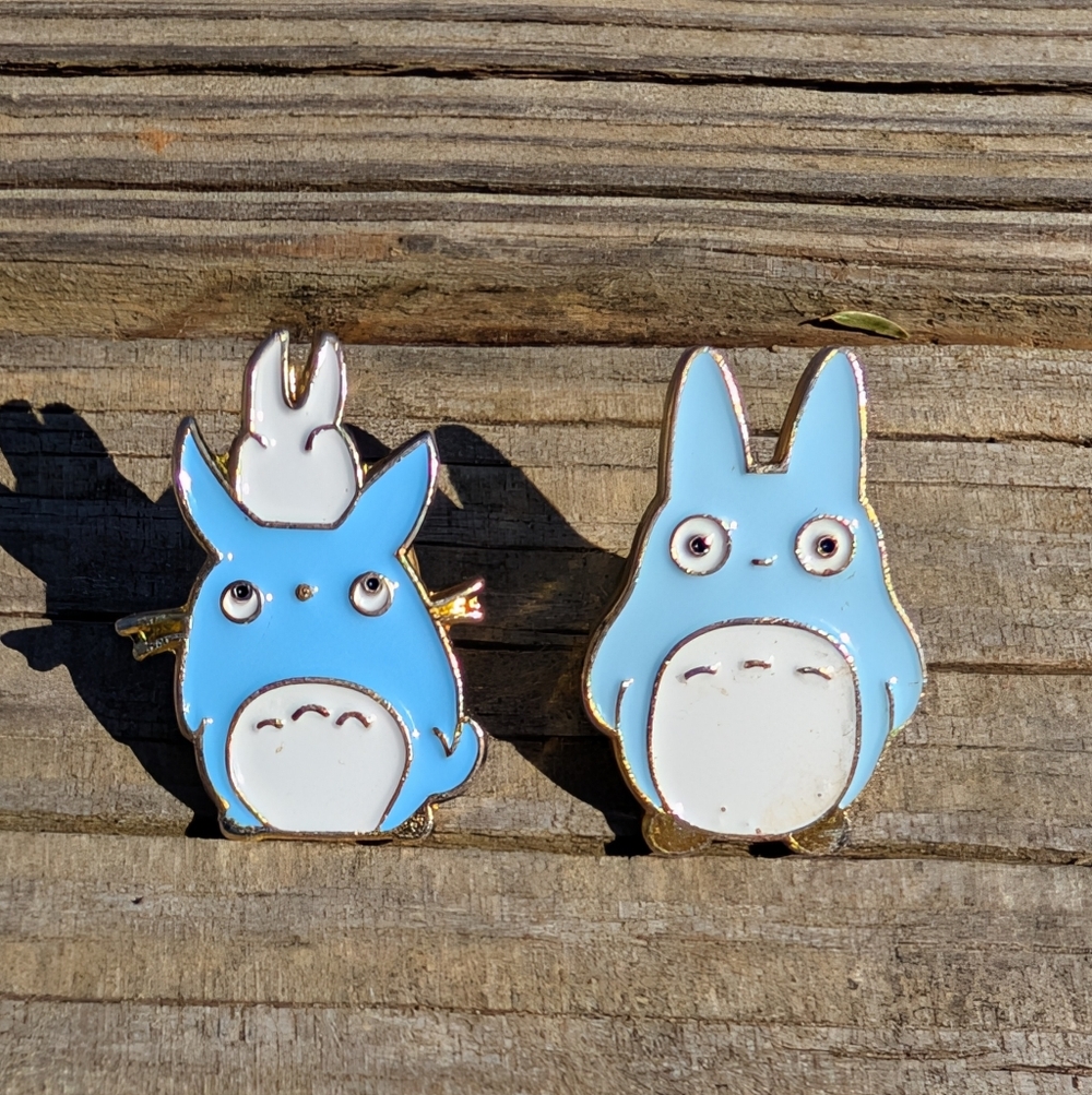 Blue Chu-Totoro Enamel Pin Set Of 2